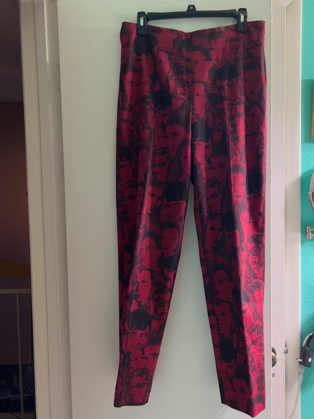 Red and Black Patterned Women's Pants
